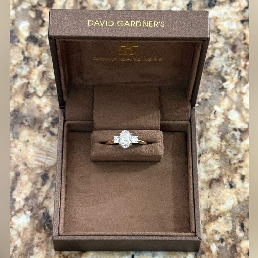 David Gardner’s Gold Engagement Ring with Oval Diamond Center